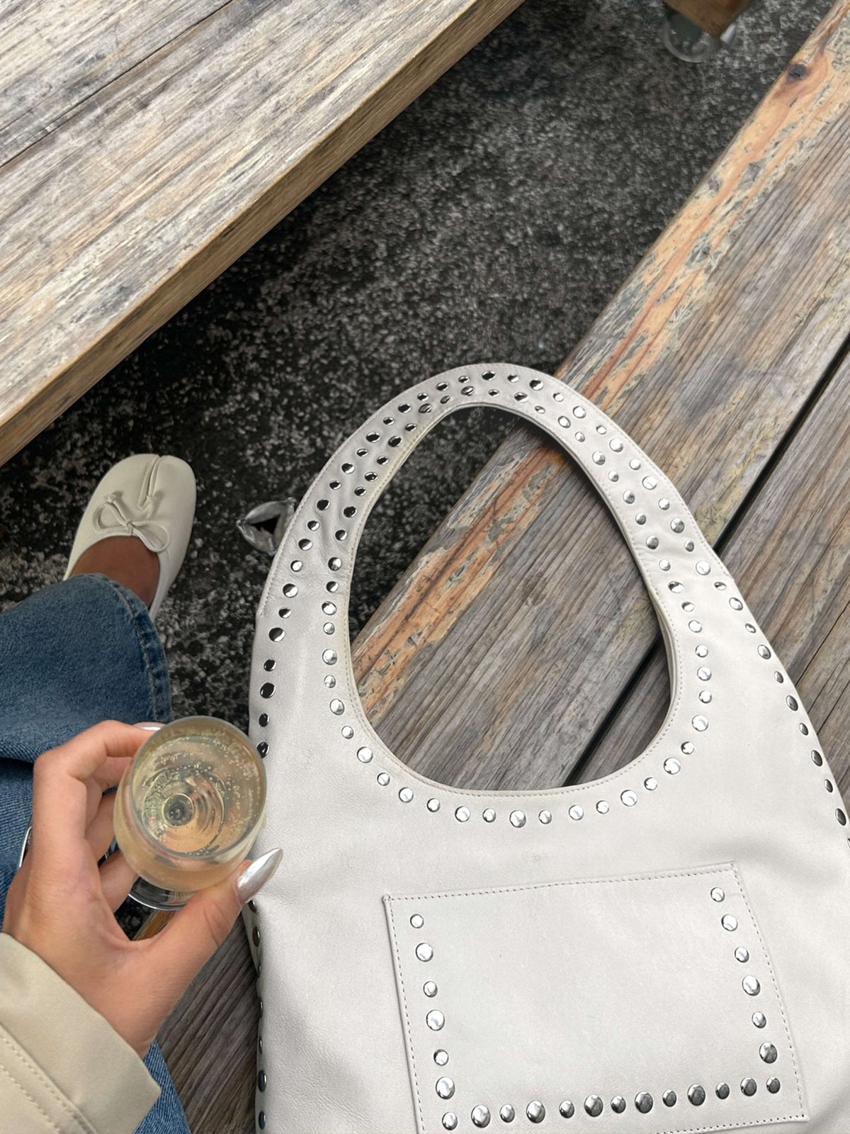 Stefani Studded Tote Tas