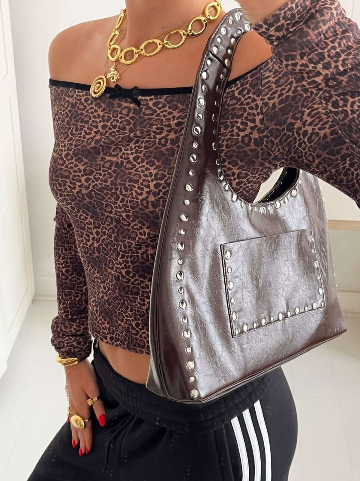 Stefani Studded Tote Tas