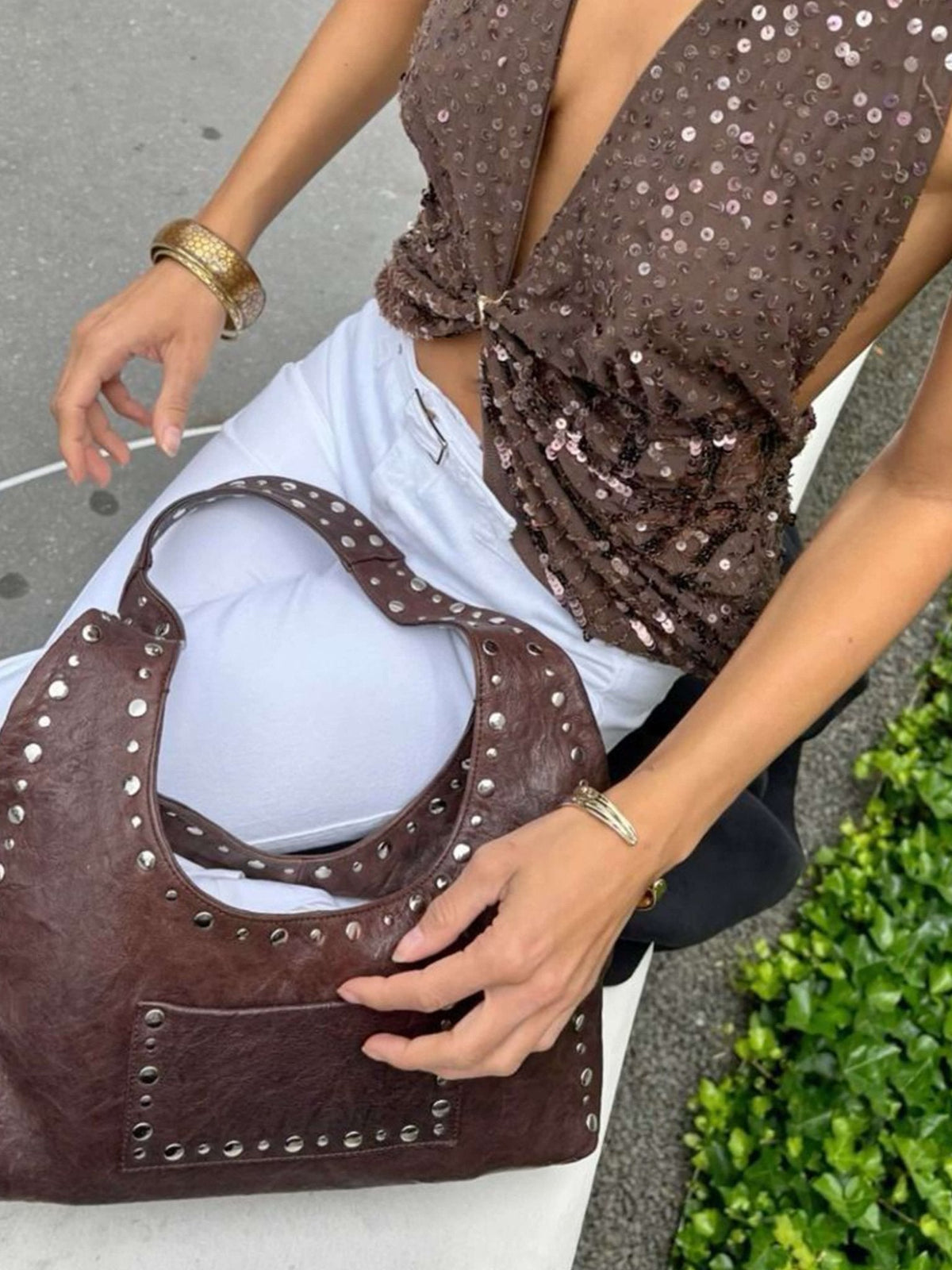 Stefani Studded Tote Tas