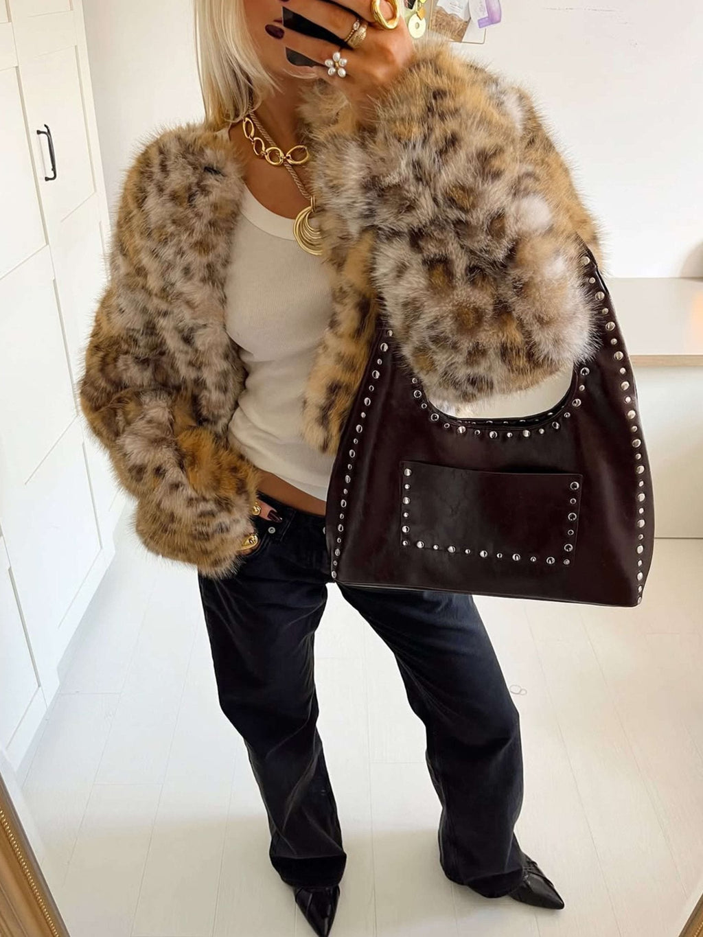 Stefani Studded Tote Tas